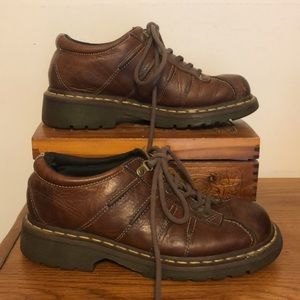 Vintage Dr. Martens Unisex Brown Leather Oxfords